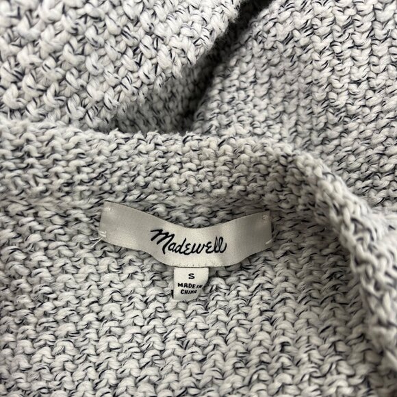 Madewell Womens Open Front Fringe Cardigan Sweater Gray White Size S - Picture 4 of 6